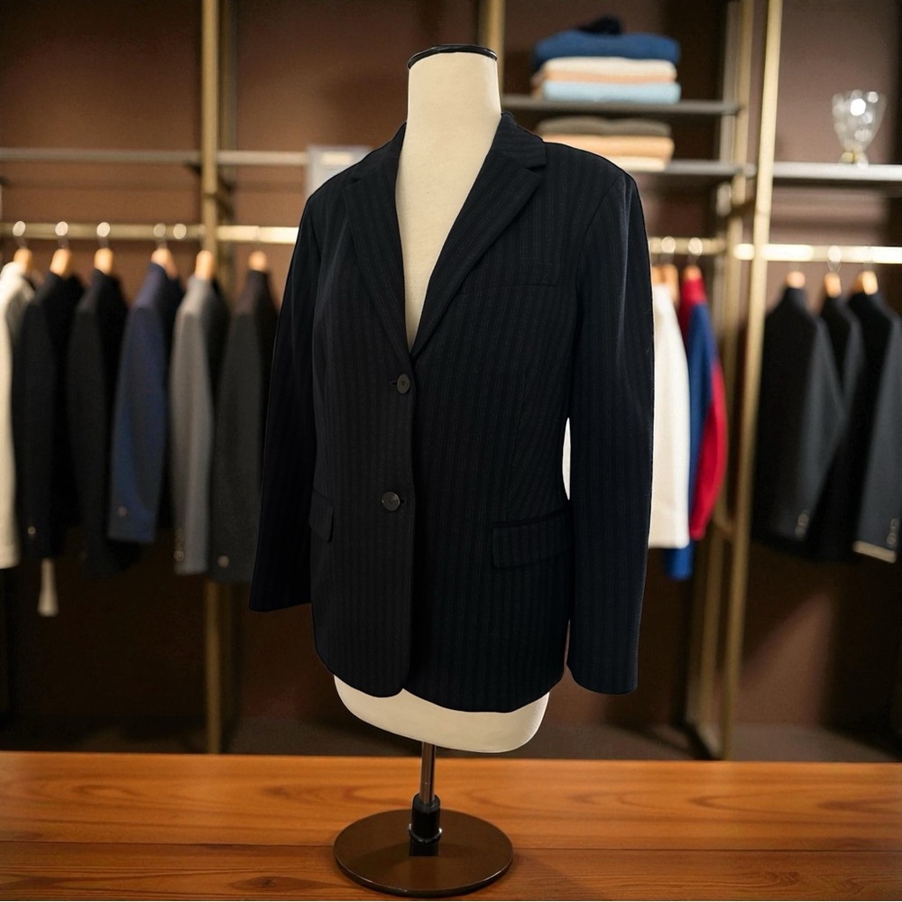 Theory Women’s Blazer Jacket Size 10 Black Tailored Classic Sophistication